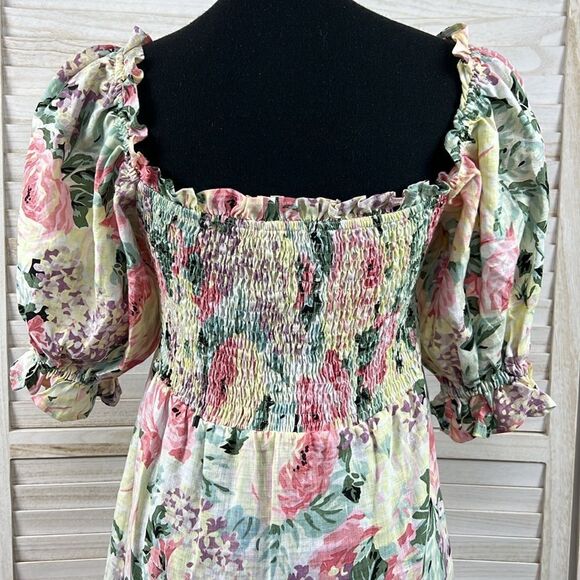 Faithful The Brand De Christian Venissa Floral Linen Midi Dress XS - Picture 8 of 14